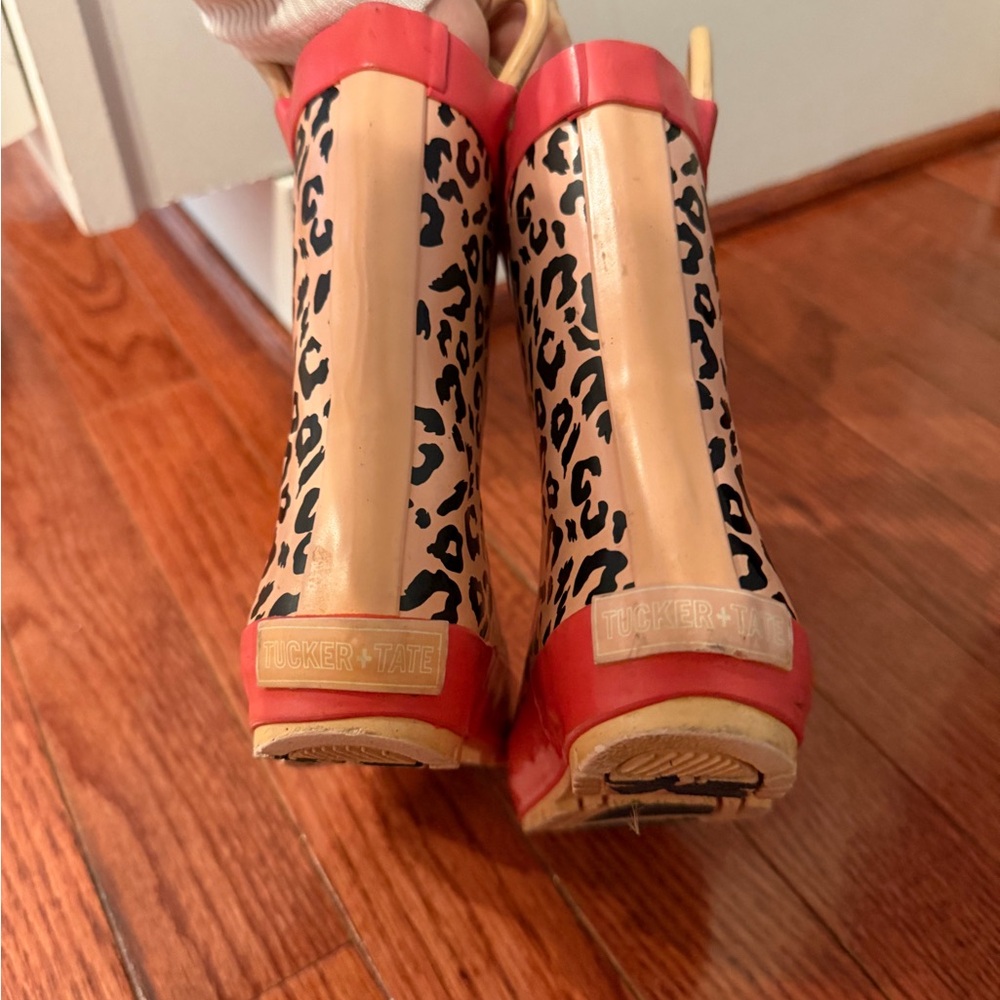 Tucker + Tate Puddle Rain Boot Size 5T in Pink Leopard - Picture 6 of 9